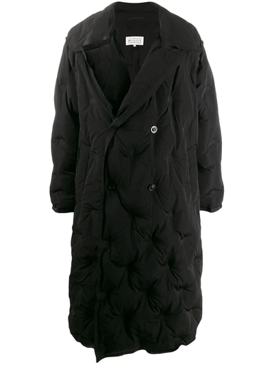 Shop Maison Margiela Oversized Quilted Trench Coat In Black