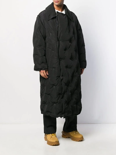 Shop Maison Margiela Oversized Quilted Trench Coat In Black