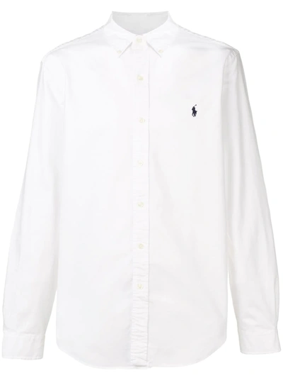 Shop Polo Ralph Lauren Embroidered Logo Shirt In White