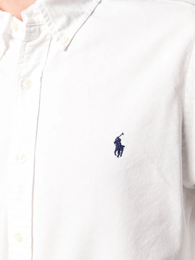 Shop Polo Ralph Lauren Embroidered Logo Shirt In White