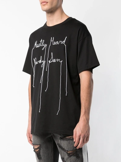 Shop Mostly Heard Rarely Seen Yarn Sketch Branded T-shirt In Black