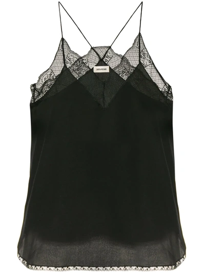 Shop Zadig & Voltaire Lace-detail Camisole Top In Black