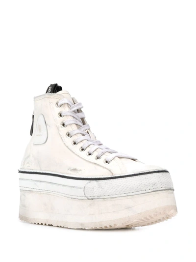 Shop R13 Logo Platform Sneakers In White