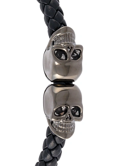 Shop Northskull Braided Skull Bracelet In Black