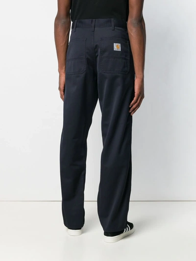 Carhartt Straight Leg Trousers In Blue