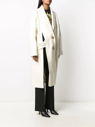 Shop Off-white Cut-out Overcoat In Neutrals