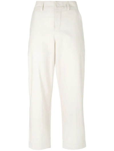 Toogood The Bricklayer Cotton-canvas Cropped Trousers In Cream