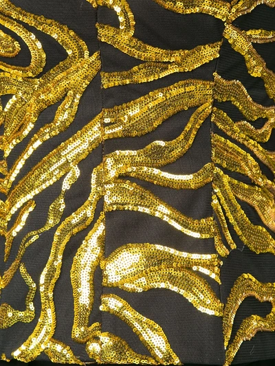 Shop Halpern Sequin Embroidered Crop Top In Gold