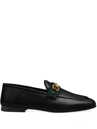 Shop Gucci Horsebit-detail Leather Loafers In Black