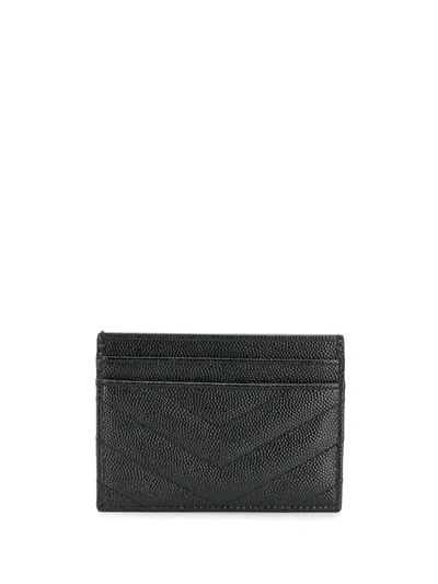 Saint Laurent Monogram Quilted Cardholder In Black