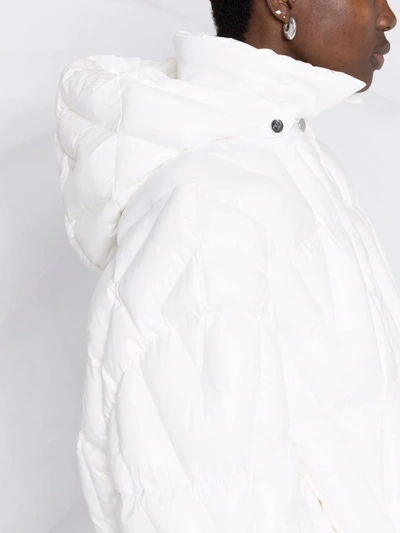 Shop Valentino Optical  Padded Coat In Weiss