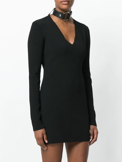 Shop Alyx V-neck Fitted Dress In Black