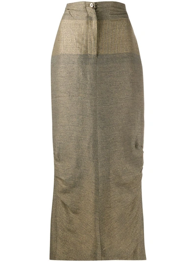 Pre-owned Gianfranco Ferre 1990s Maxi Skirt In Neutrals