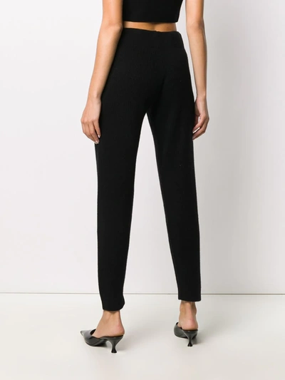 Shop Cashmere In Love Ribbed-knit Track Pants In Black