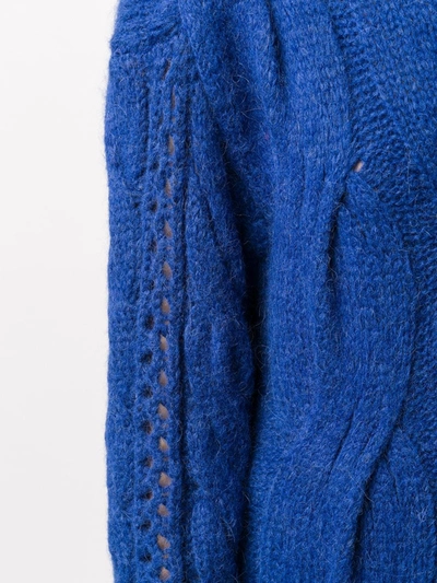 Shop Pringle Of Scotland Cable Stitch Jumper In Blue