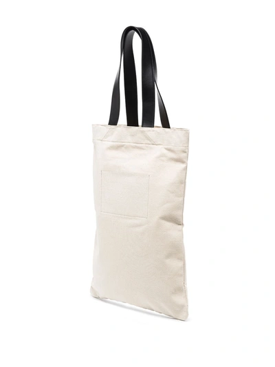 Shop Jil Sander Flat Shopper Tote Bag In Neutrals