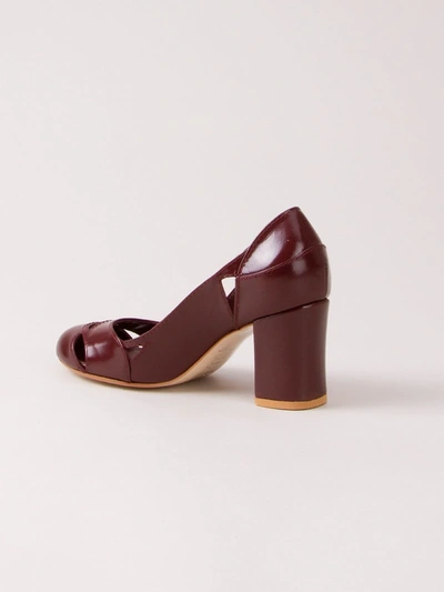 Sarah Chofakian Chunky Heel Pumps In Red