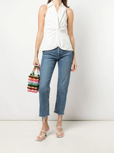 Cinq À Sept Mckenna Sleeveless Knot-front Top In White