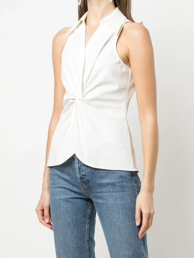 Cinq À Sept Mckenna Sleeveless Knot-front Top In White