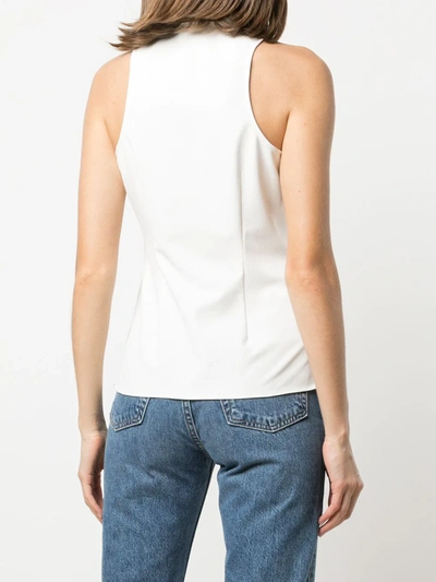 Cinq À Sept Mckenna Sleeveless Knot-front Top In White