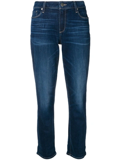 Shop Paige Cropped Jeans In Blue