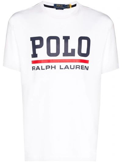 Shop Polo Ralph Lauren Logo-print T-shirt In White