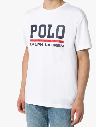 Shop Polo Ralph Lauren Logo-print T-shirt In White