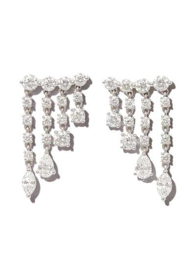 Shop Anita Ko 18kt White Gold Drop Diamond Earrings In Silber