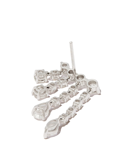 Anita Ko 18k White Gold Small Raindrop Diamond Earrings In Silber