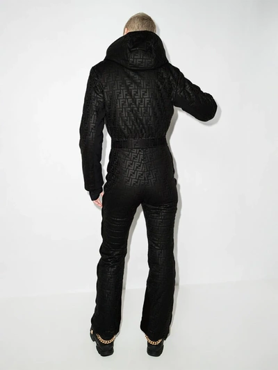 Shop Fendi Ff-motif Ski Jumpsuit In Black