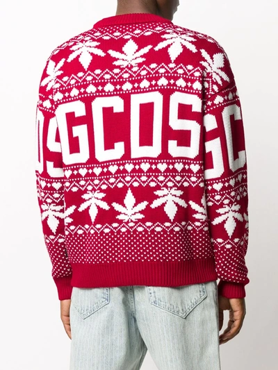 Shop Gcds Logo Embroidered Jumper In Red