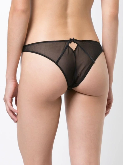 Shop Fleur Du Mal Lily Embroidered Cheeky In Black