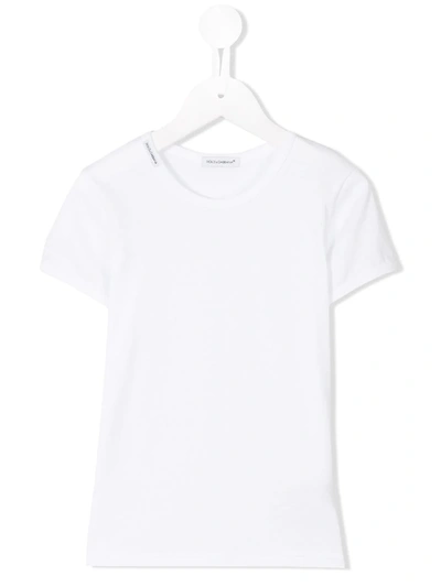 Shop Dolce & Gabbana Plain T-shirt In White