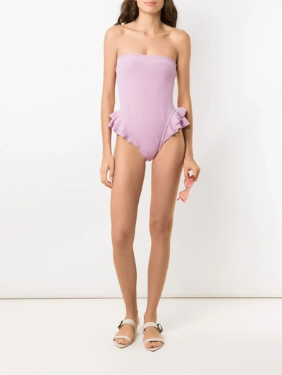 Clube Bossa Lavender Ruffle Trim Swimsuit In Pink