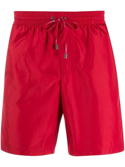 Shop Dolce & Gabbana Short Plain Swimming Shorts In Red