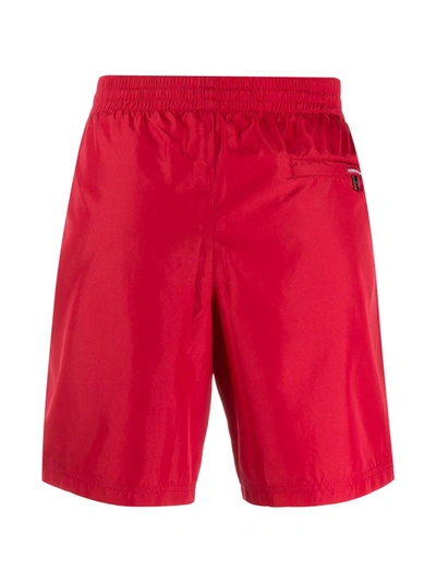 Shop Dolce & Gabbana Short Plain Swimming Shorts In Red