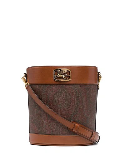 Shop Etro Paisley-print Bucket Bag In Brown