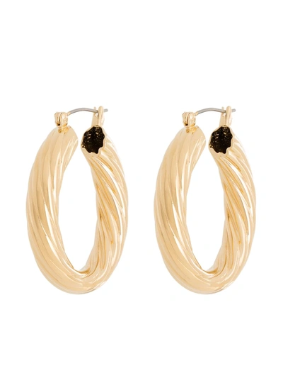 Shop Laura Lombardi Giulia Small Hoop Earrings In Gold