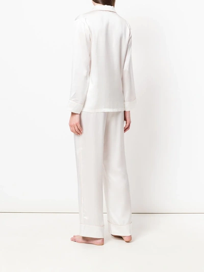 Shop Fleur Of England Piped Pajama Set In White