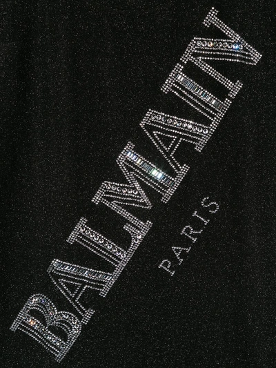 Shop Balmain Logo T-shirt Dress In Black