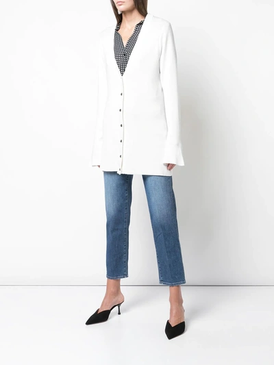 Shop L Agence Knitted Cardigan In White