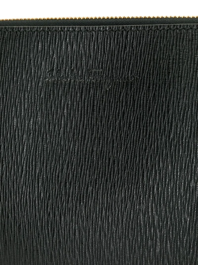 Shop Ferragamo Textured Clutch In Black
