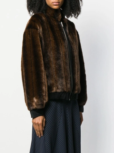 Shop La Seine & Moi Nina Faux-fur Jacket In Brown
