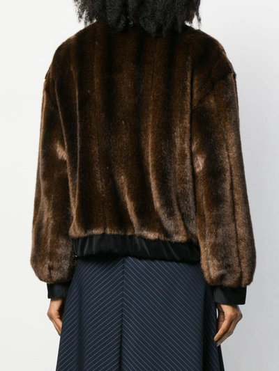 Shop La Seine & Moi Nina Faux-fur Jacket In Brown