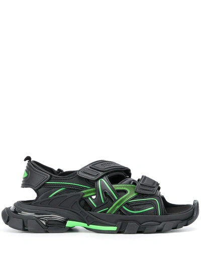 Shop Balenciaga Track Touch-strap Sandals In Black