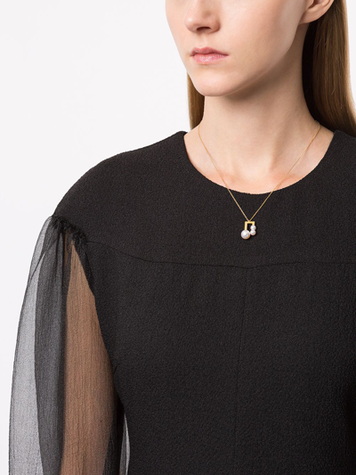 Tasaki 18kt Yellow Gold Collection Line Balance Note Akoya Pearl Pendant In Gold