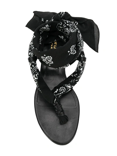 Shop Saint Laurent Dallas Bandana Open Sandals In Black