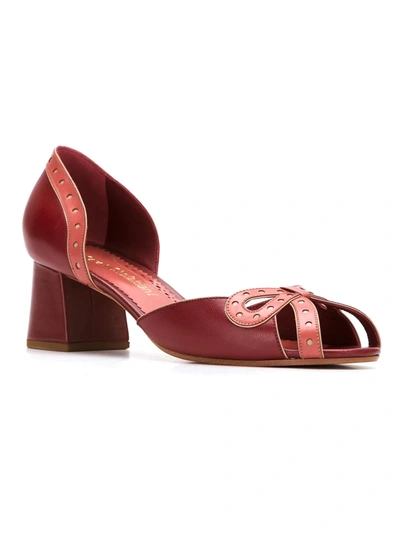 Shop Sarah Chofakian Leather Pumps In Red