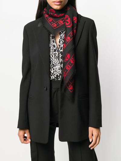 Alexander Mcqueen Women's Box Skull-print Silk Scarf In Black