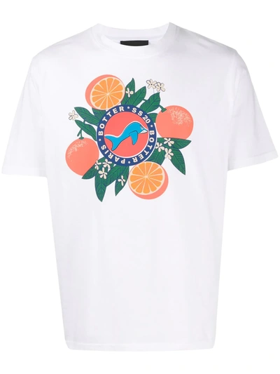 Shop Botter Orange Print T-shirt In White